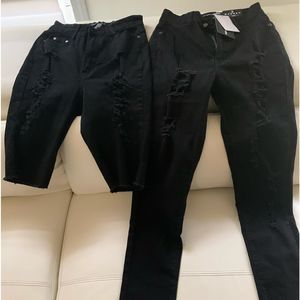 Black Demin Distressed Jeans